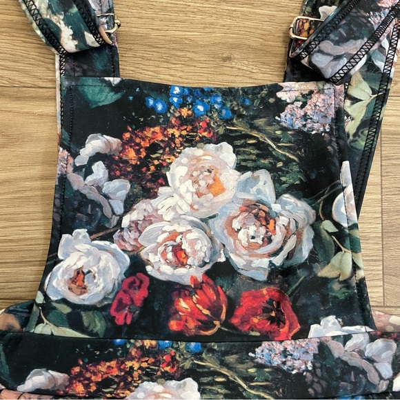 BlackMilk Take My Monet Black Art to Wear Floral Spring Flower Overalls - Picture 9 of 13